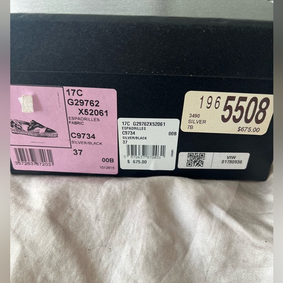 Authentic Chanel Espadrilles Fabric Silver/Black size 37 (7) - Picture 5 of 7